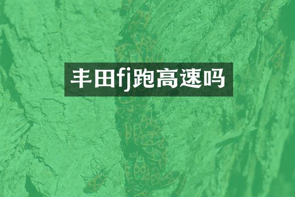 丰田fj跑高速吗
