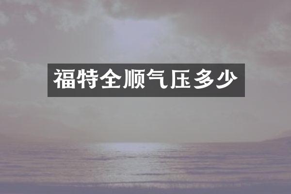 福特全顺气压多少
