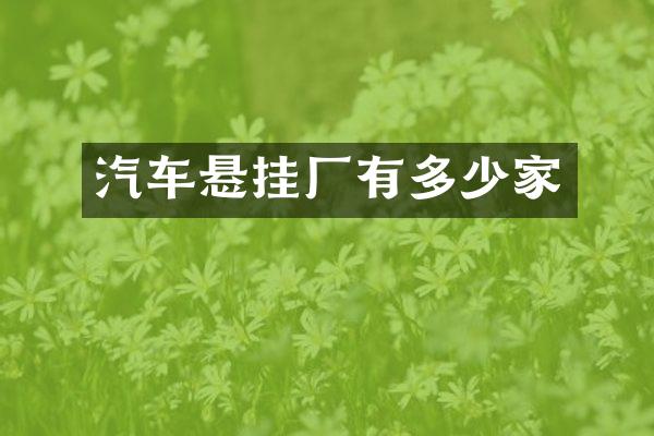 汽车悬挂厂有多少家