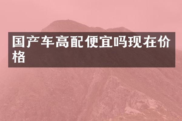 国产车高配便宜吗现在价格