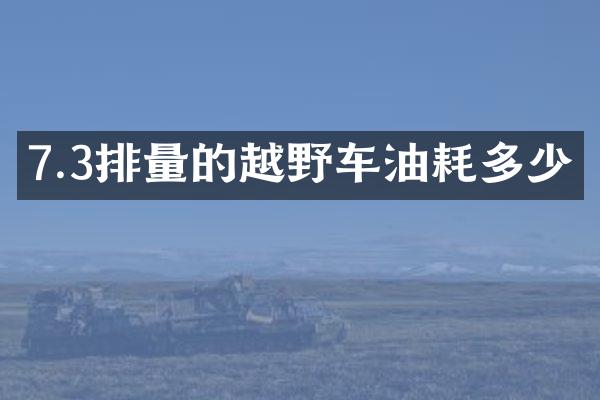 7.3排量的越野车油耗多少