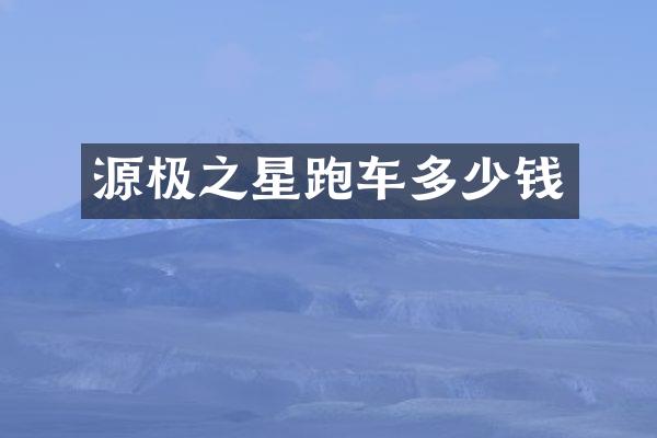 源极之星跑车多少钱