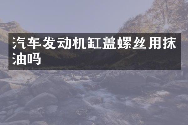 汽车发动机缸盖螺丝用抹油吗