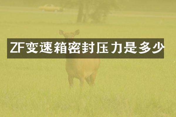 ZF变速箱密封压力是多少