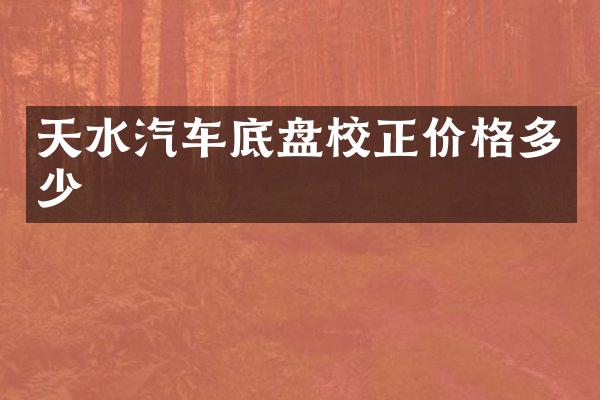 天水汽车底盘校正价格多少
