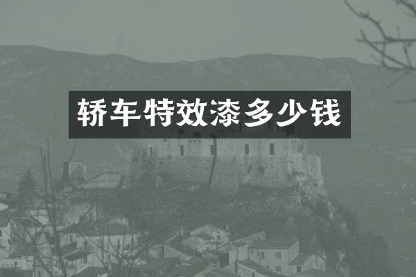 轿车特效漆多少钱