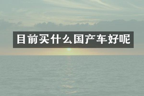 目前买什么国产车好呢