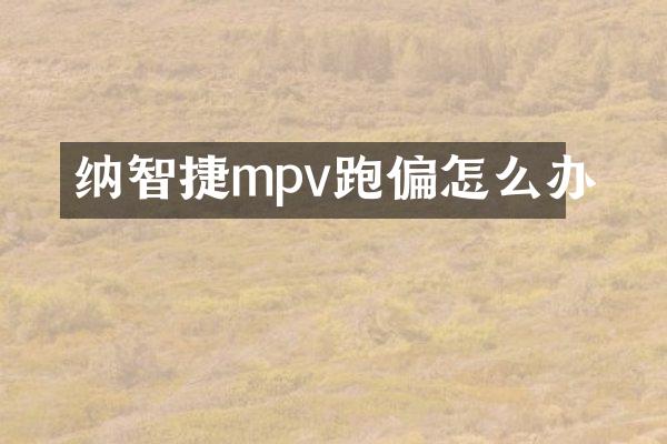 纳智捷mpv跑偏怎么办