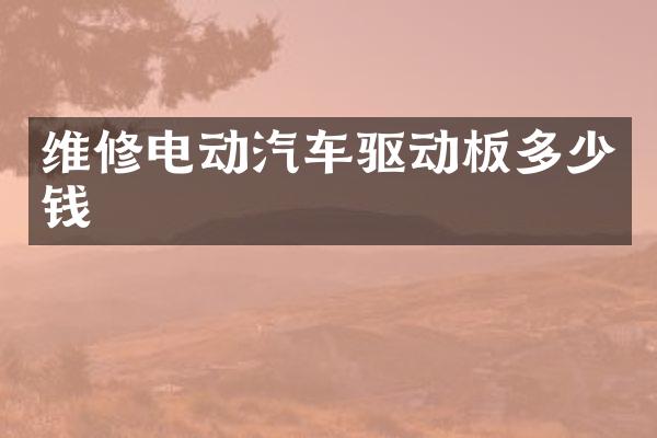 维修电动汽车驱动板多少钱