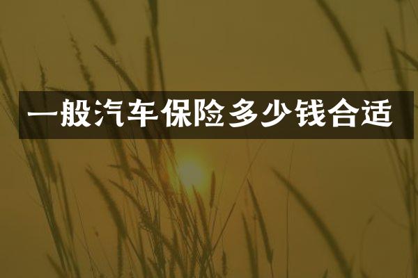 一般汽车保险多少钱合适