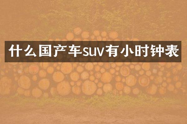 什么国产车suv有小时钟表
