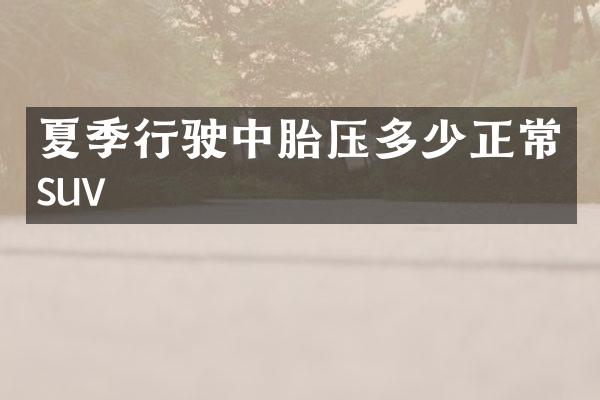 夏季行驶中胎压多少正常suv