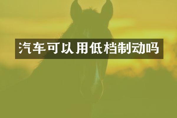 汽车可以用低档制动吗