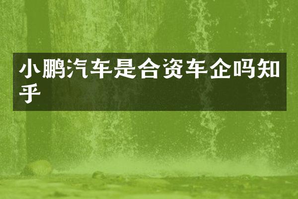 小鹏汽车是合资车企吗知乎