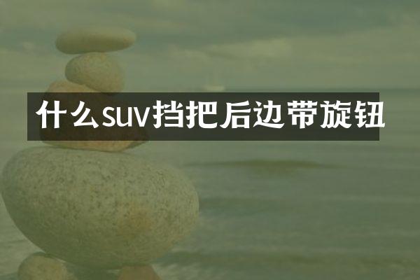 什么suv挡把后边带旋钮