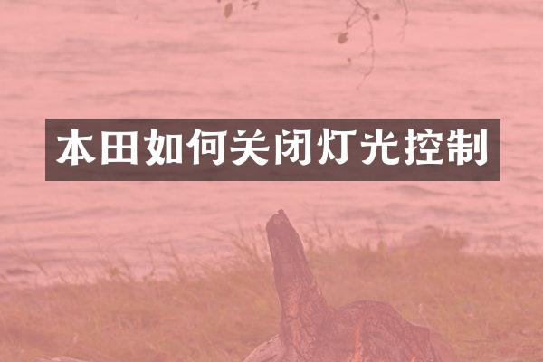 本田如何关闭灯光控制