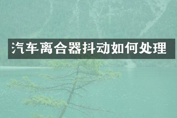 汽车离合器抖动如何处理