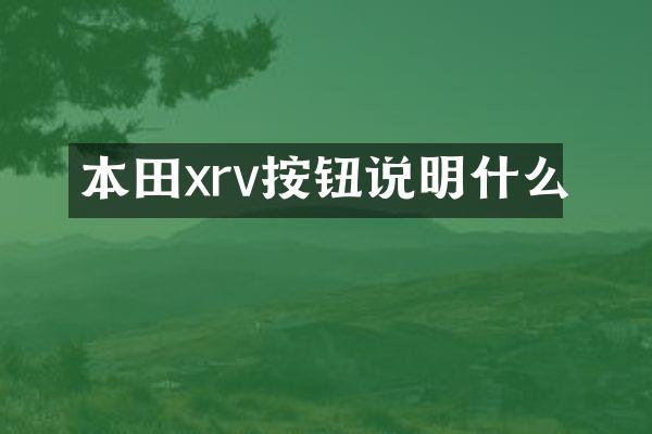 本田xrv按钮说明什么