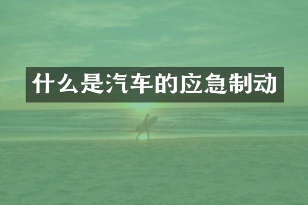 什么是汽车的应急制动