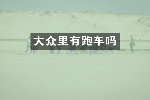 大众里有跑车吗