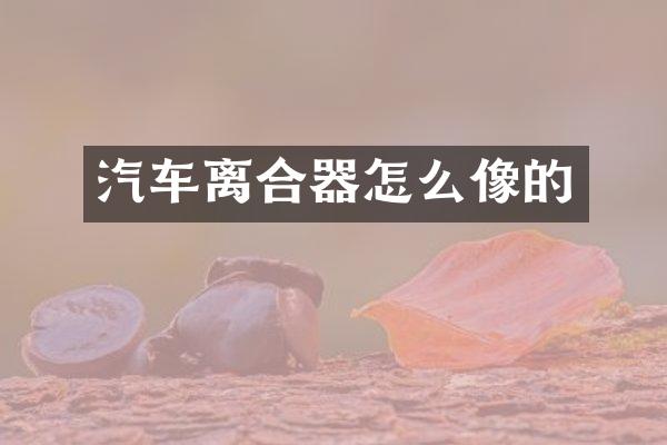汽车离合器怎么像的