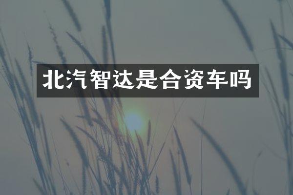 北汽智达是合资车吗