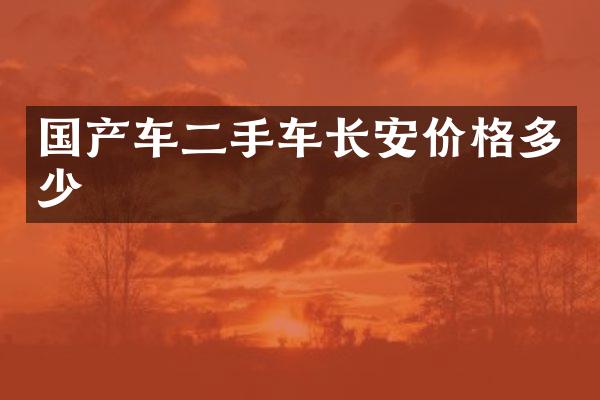 国产车二手车长安价格多少