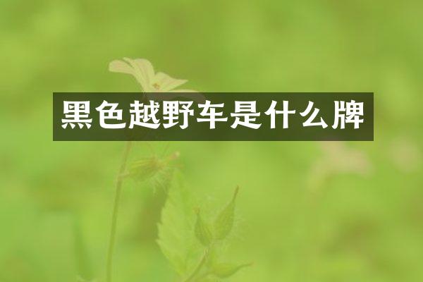 黑色越野车是什么牌