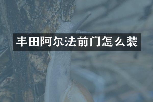 丰田阿尔法前门怎么装