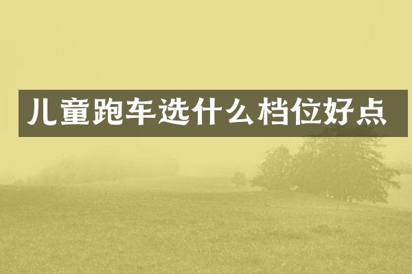 儿童跑车选什么档位好点