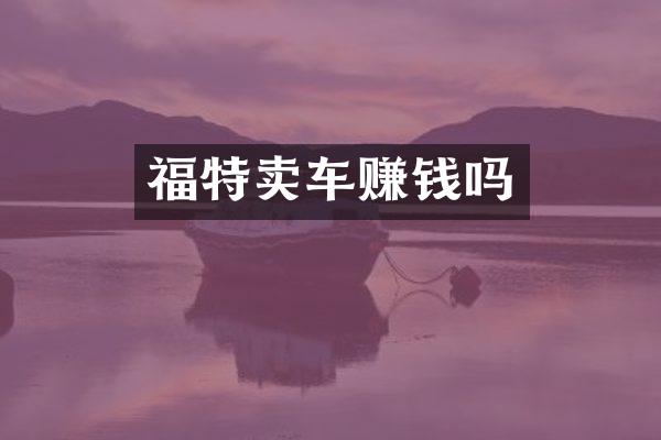 福特卖车赚钱吗