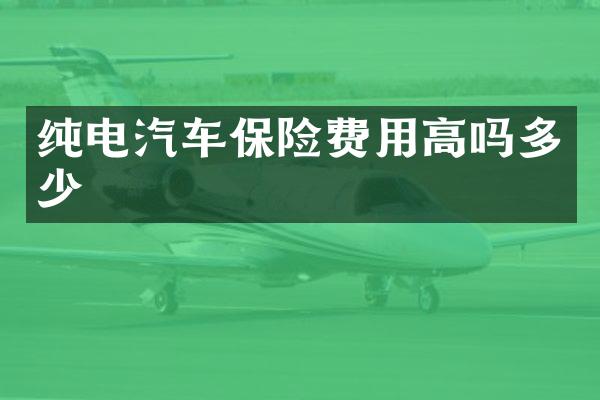 纯电汽车保险费用高吗多少