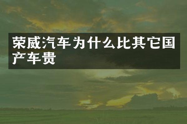 荣威汽车为什么比其它国产车贵