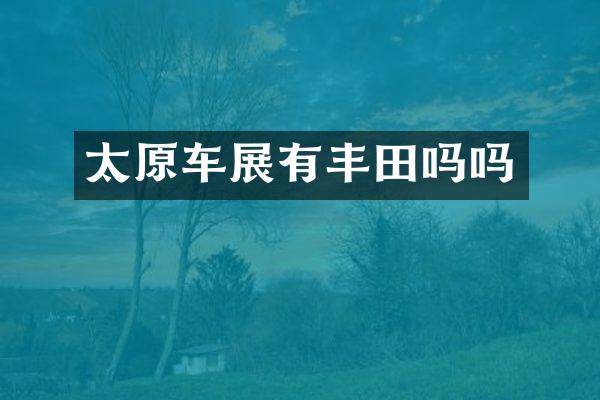 太原车展有丰田吗吗