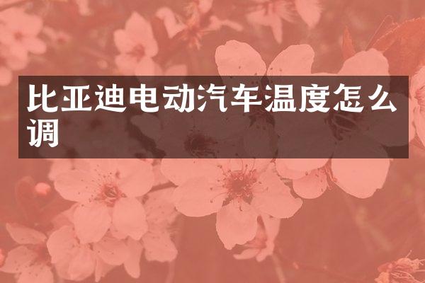 比亚迪电动汽车温度怎么调