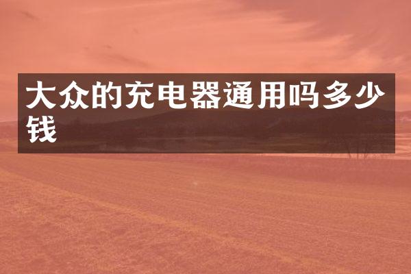 大众的充电器通用吗多少钱