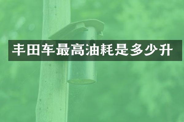 丰田车最高油耗是多少升