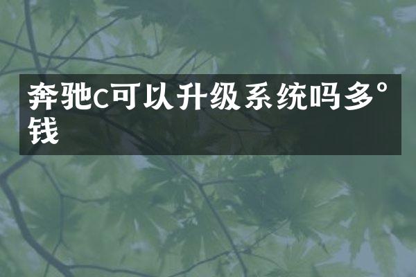 奔驰c可以升级系统吗多少钱