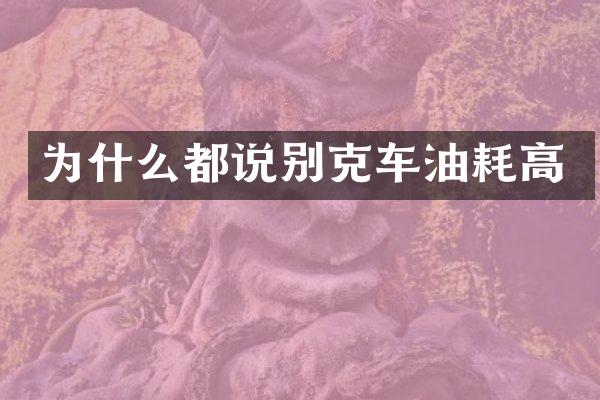为什么都说别克车油耗高