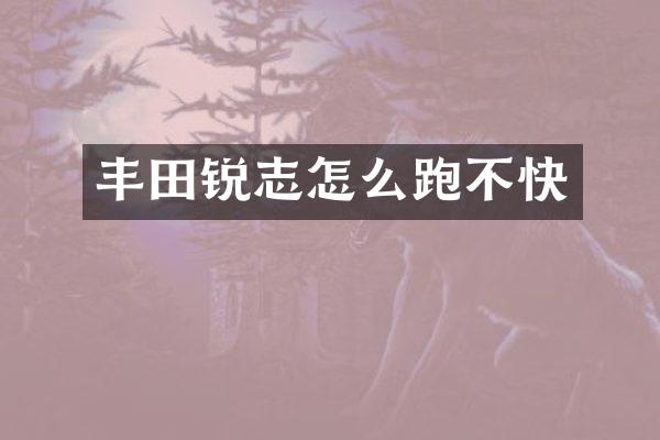 丰田锐志怎么跑不快