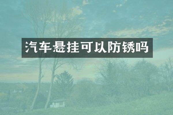汽车悬挂可以防锈吗