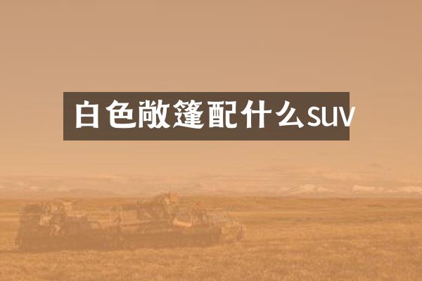 白色敞篷配什么suv