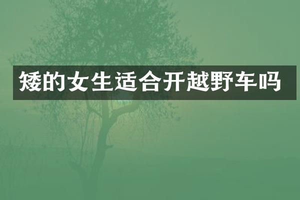 矮的女生适合开越野车吗