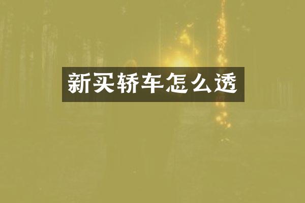 新买轿车怎么透