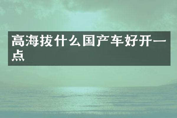 高海拔什么国产车好开一点