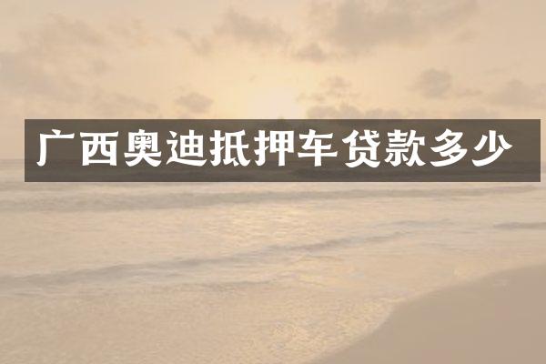 广西奥迪抵押车贷款多少