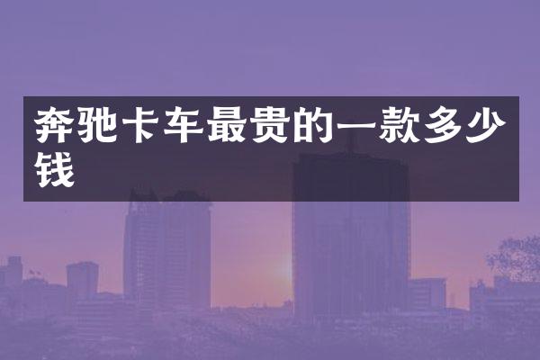 奔驰卡车最贵的一款多少钱