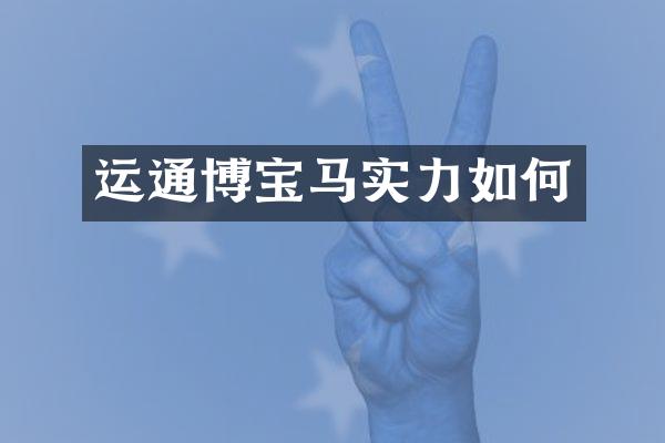 运通博宝马实力如何