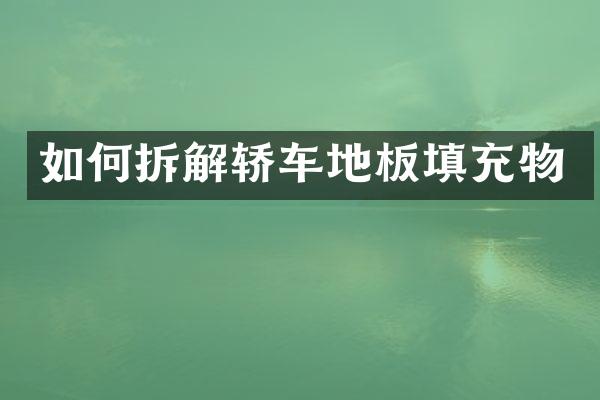 如何拆解轿车地板填充物