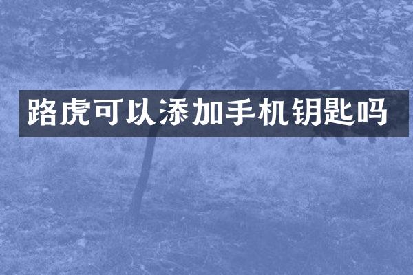 路虎可以添加手机钥匙吗